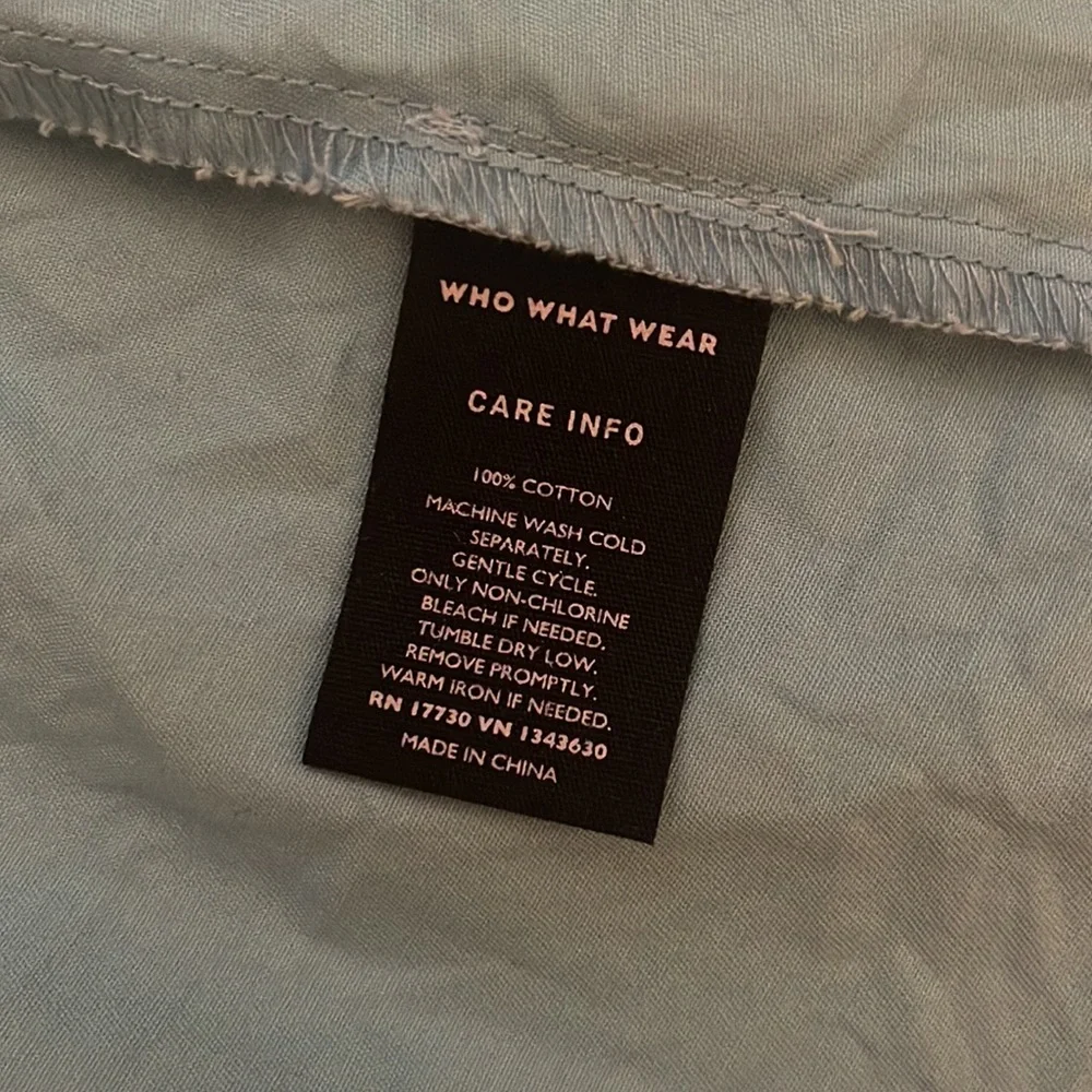 Who What Wear Button Down Trapeze Dress with Pockets - Picture 6 of 11